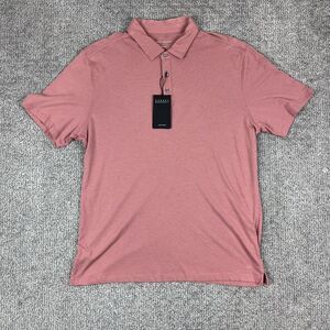 Robert Barakett Polo Shirt Mens Large Pink Brunswick SS Short Sleeve Cotton
